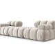 MICADONI Bellis Modul sofa, 3 seter - beige flyel og sort plast