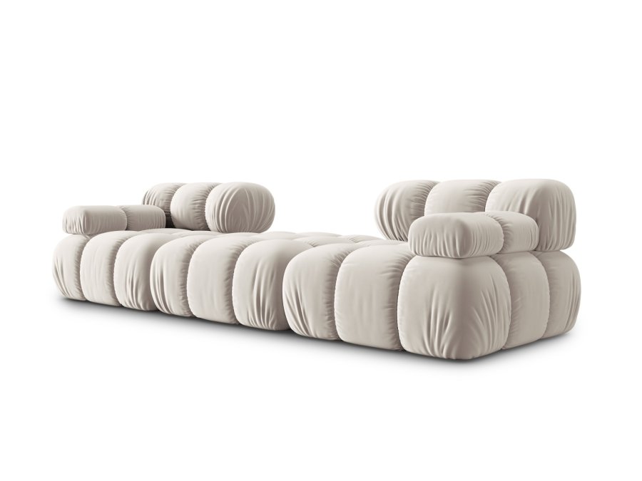 MICADONI Bellis Modul sofa, 3 seter - beige flyel og sort plast