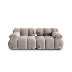 MICADONI Bellis Modul sofa, 2 sder - beige velour og sort plastik