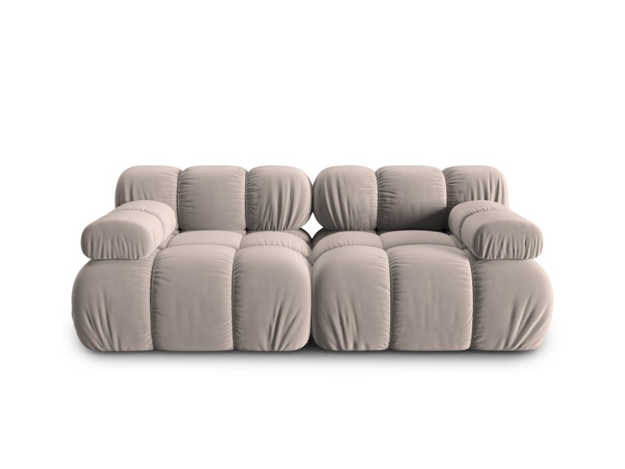 MICADONI Bellis Modul sofa, 2 seter - beige velour og sort plast