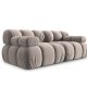 MICADONI Bellis Modul sofa, 2 seter - beige velour og sort plast