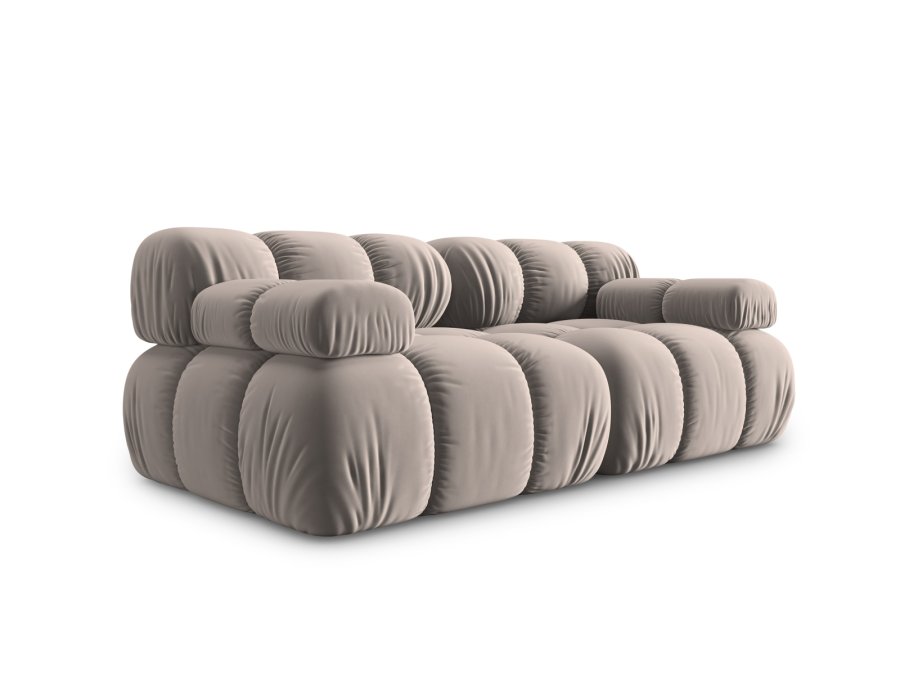 MICADONI Bellis Modul sofa, 2 seter - beige velour og sort plast