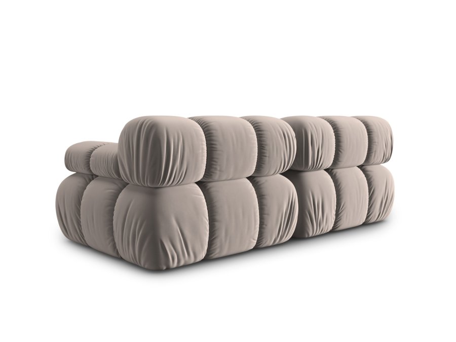 MICADONI Bellis Modul sofa, 2 seter - beige velour og sort plast