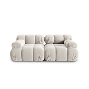 MICADONI Bellis Modul sofa, 2 sder - beige velour og sort plastik