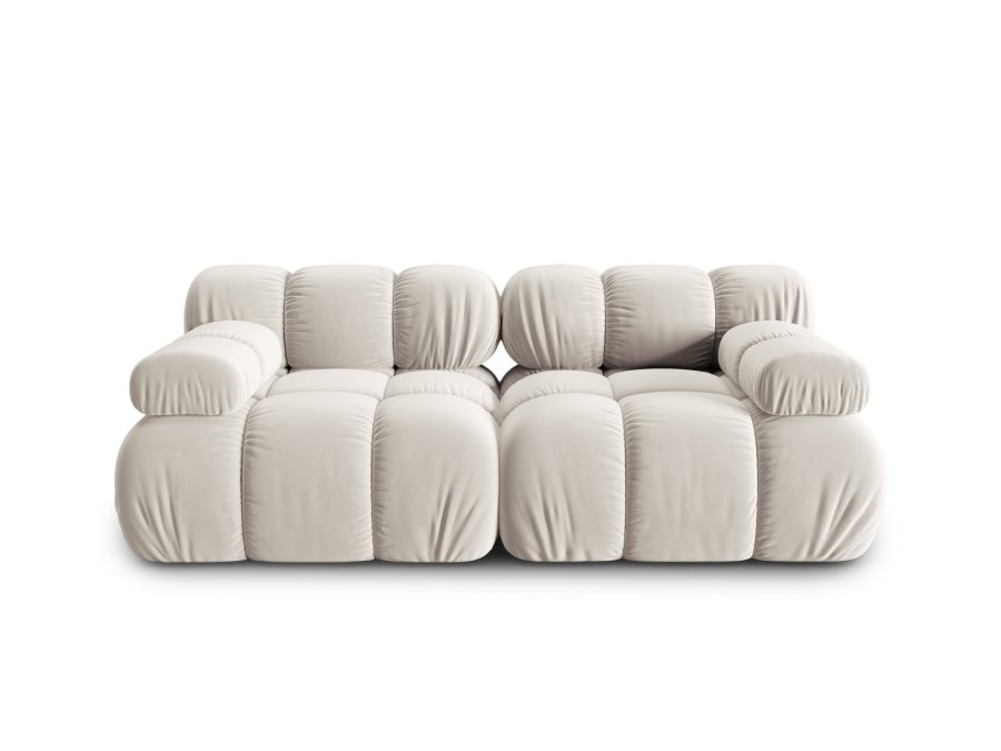 MICADONI Bellis Modul sofa, 2 seter - beige velour og sort plast
