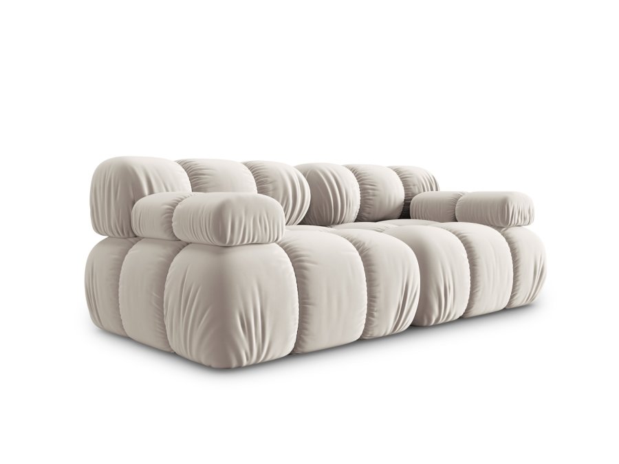 MICADONI Bellis Modul sofa, 2 seter - beige velour og sort plast