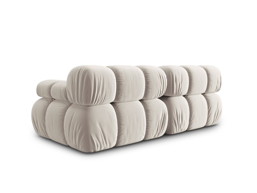 MICADONI Bellis Modul sofa, 2 seter - beige velour og sort plast