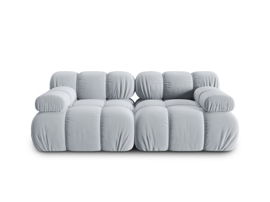 MICADONI Bellis Modul sofa, 2 seter - bl flyel og sort plast