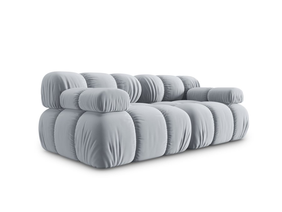 MICADONI Bellis Modul sofa, 2 seter - bl flyel og sort plast