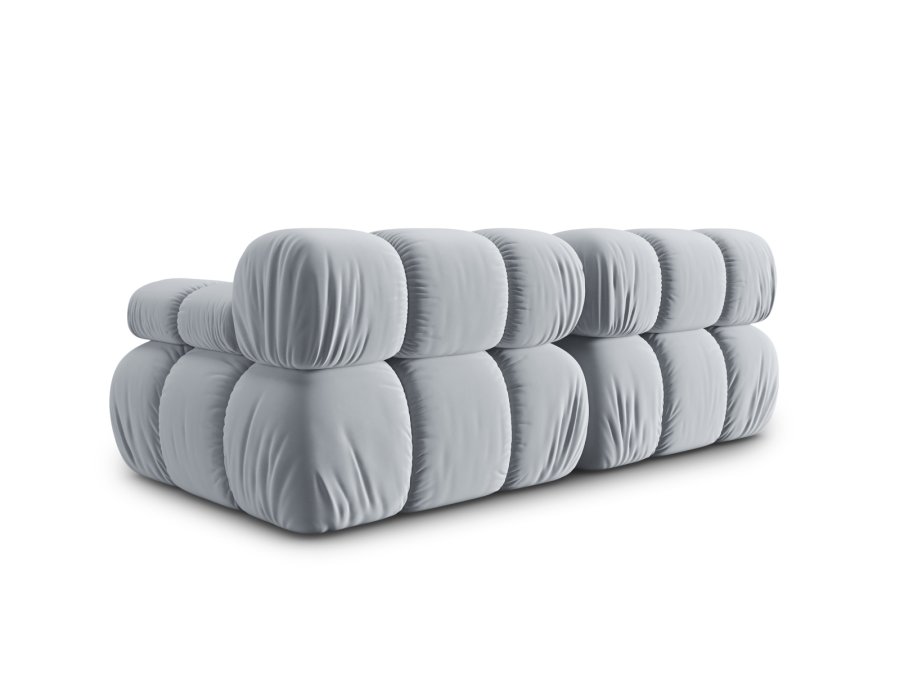MICADONI Bellis Modul sofa, 2 seter - bl flyel og sort plast
