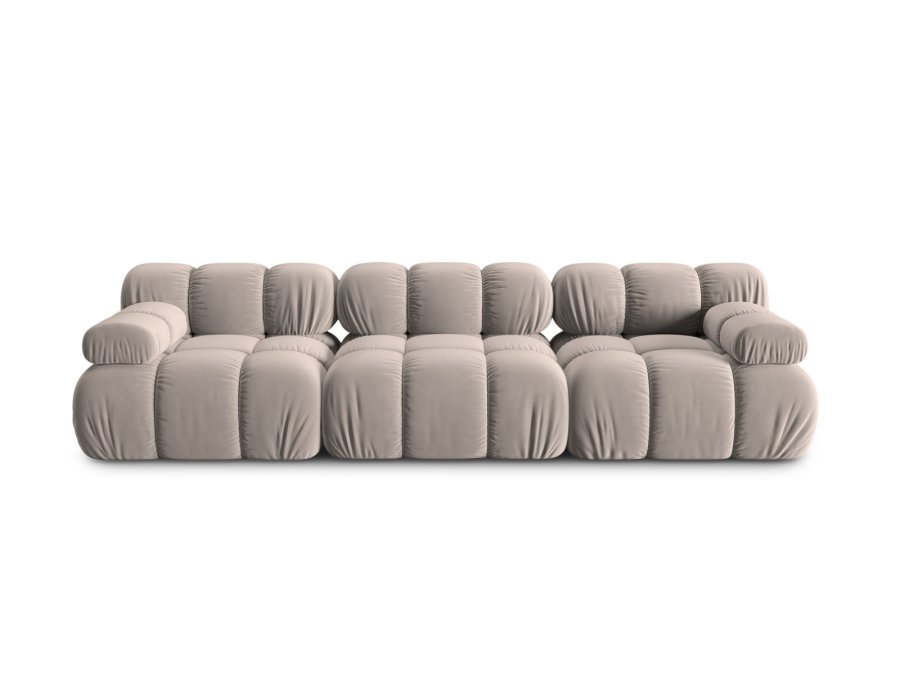 MICADONI Bellis Modul sofa, 3 seter - beige flyel og sort plast
