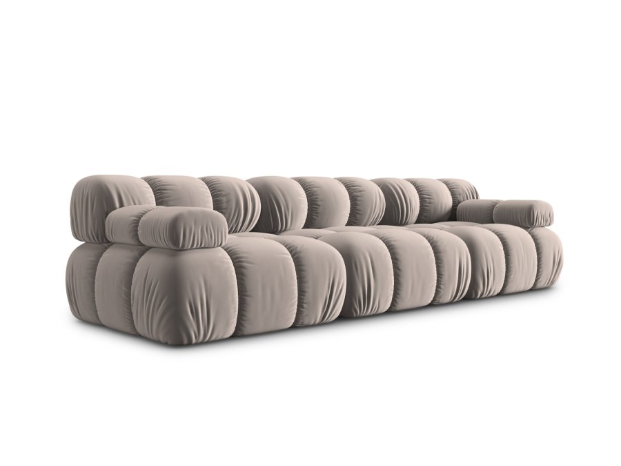 MICADONI Bellis Modul sofa, 3 seter - beige flyel og sort plast