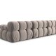 MICADONI Bellis Modul sofa, 3 seter - beige flyel og sort plast
