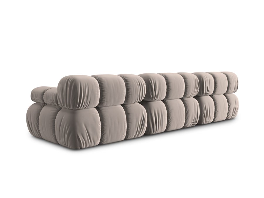 MICADONI Bellis Modul sofa, 3 seter - beige flyel og sort plast