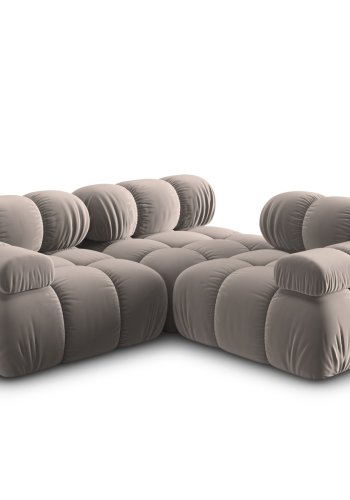 MICADONI Bellis Modul sofa, 3 seter - beige flyel og sort plast