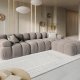 MICADONI Bellis Modul sofa, 3 seter - beige flyel og sort plast