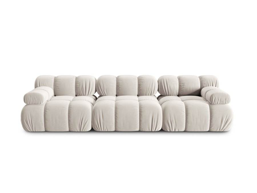 MICADONI Bellis Modul sofa, 3 seter - beige flyel og sort plast