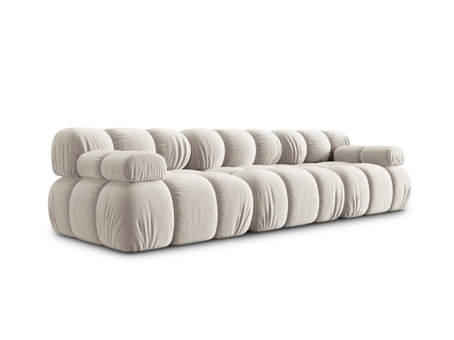 MICADONI Bellis Modul sofa, 3 seter - beige flyel og sort plast