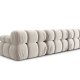MICADONI Bellis Modul sofa, 3 seter - beige flyel og sort plast