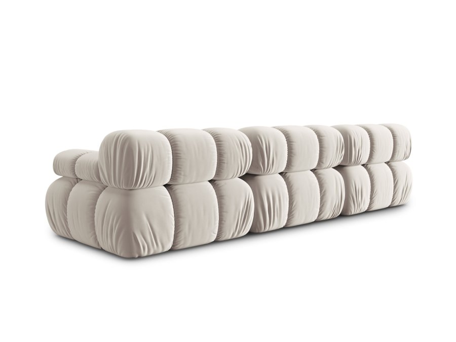 MICADONI Bellis Modul sofa, 3 seter - beige flyel og sort plast