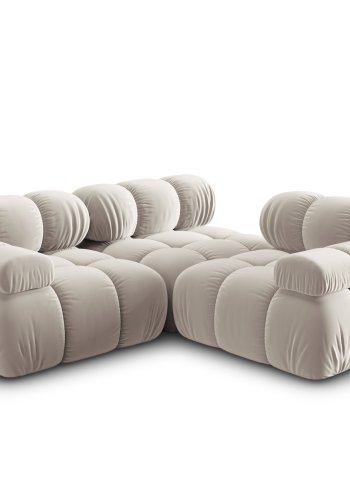 MICADONI Bellis Modul sofa, 3 seter - beige flyel og sort plast