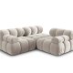MICADONI Bellis Modul sofa, 3 seter - beige flyel og sort plast