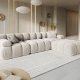 MICADONI Bellis Modul sofa, 3 seter - beige flyel og sort plast