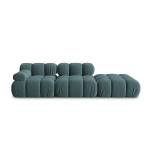MICADONI Bellis Modul sofa, hjre, 4 sder - bl fljl og sort plastik