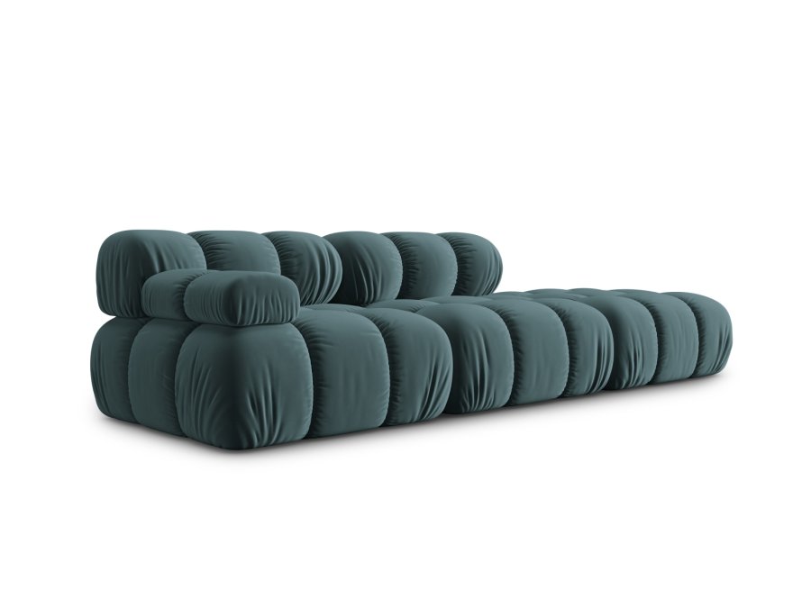 MICADONI Bellis Modul sofa, hyre, 4 seter - bl flyel og sort plast