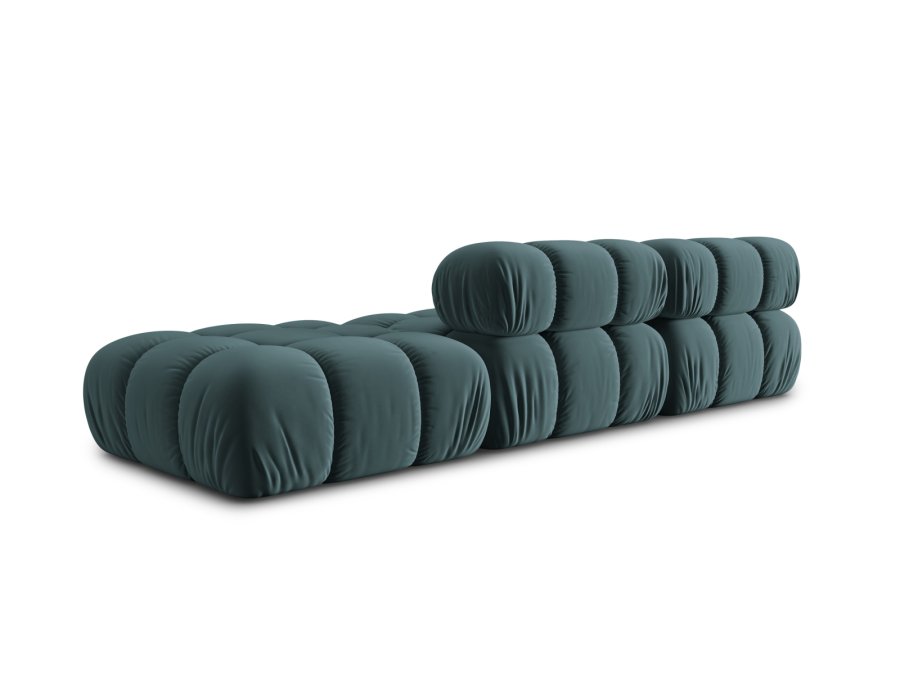 MICADONI Bellis Modul sofa, hyre, 4 seter - bl flyel og sort plast