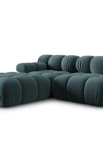 MICADONI Bellis Modul sofa, hyre, 4 seter - bl flyel og sort plast