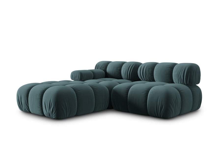 MICADONI Bellis Modul sofa, hyre, 4 seter - bl flyel og sort plast