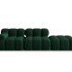 MICADONI Bellis Modulares Sofa, rechts, 4 Sitze - grüner Samt und schwarzer Kunststoff