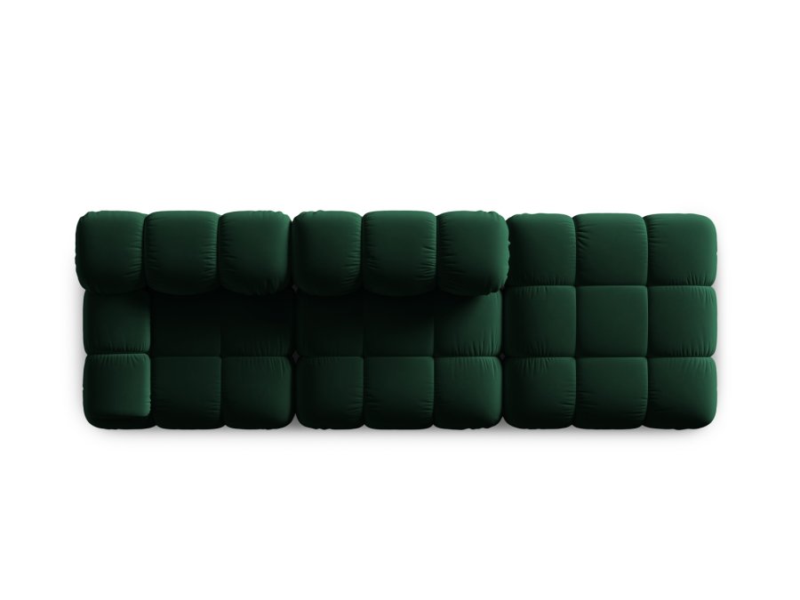 MICADONI Bellis Modulares Sofa, rechts, 4 Sitze - grüner Samt und schwarzer Kunststoff