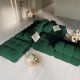 MICADONI Bellis Modulares Sofa, rechts, 4 Sitze - grüner Samt und schwarzer Kunststoff