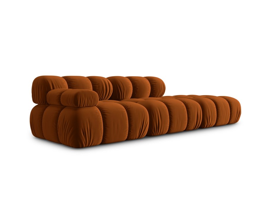 MICADONI Bellis Modul sofa, hyre, 4 seter - oransje flyel og sort plast
