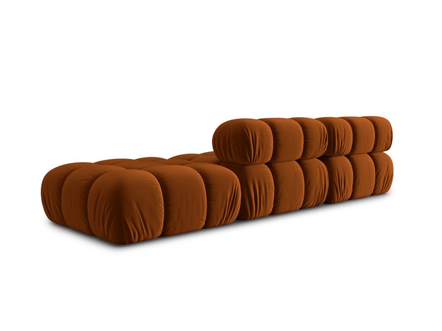 MICADONI Bellis Modul sofa, hyre, 4 seter - oransje flyel og sort plast