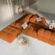 MICADONI Bellis Modul sofa, hyre, 4 seter - oransje flyel og sort plast