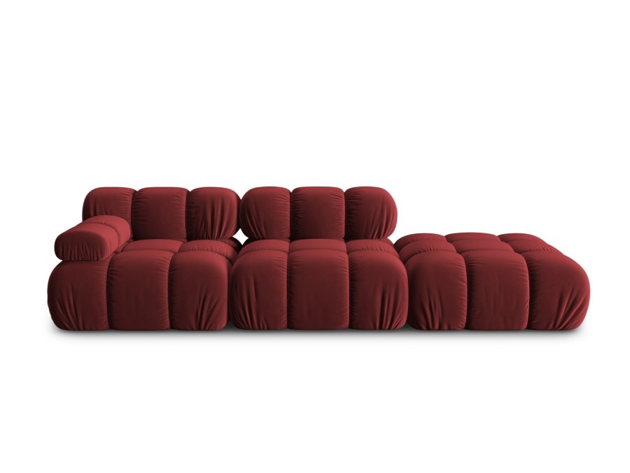 MICADONI Bellis Modul sofa, hyre, 4 seter - rd flyel og sort plast