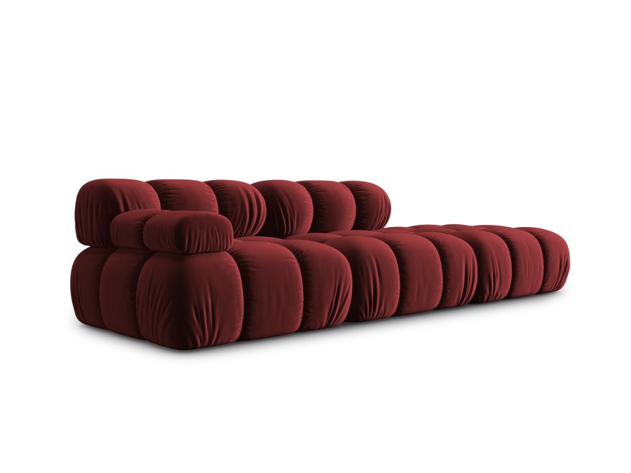 MICADONI Bellis Modul sofa, hyre, 4 seter - rd flyel og sort plast