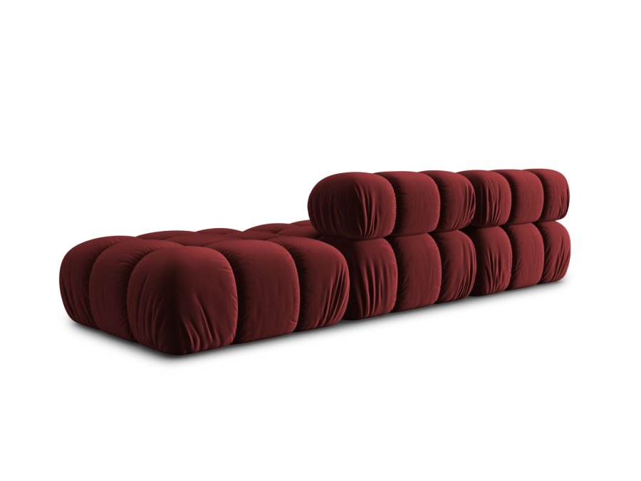 MICADONI Bellis Modul sofa, hyre, 4 seter - rd flyel og sort plast