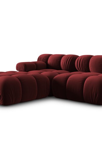 MICADONI Bellis Modul sofa, hyre, 4 seter - rd flyel og sort plast