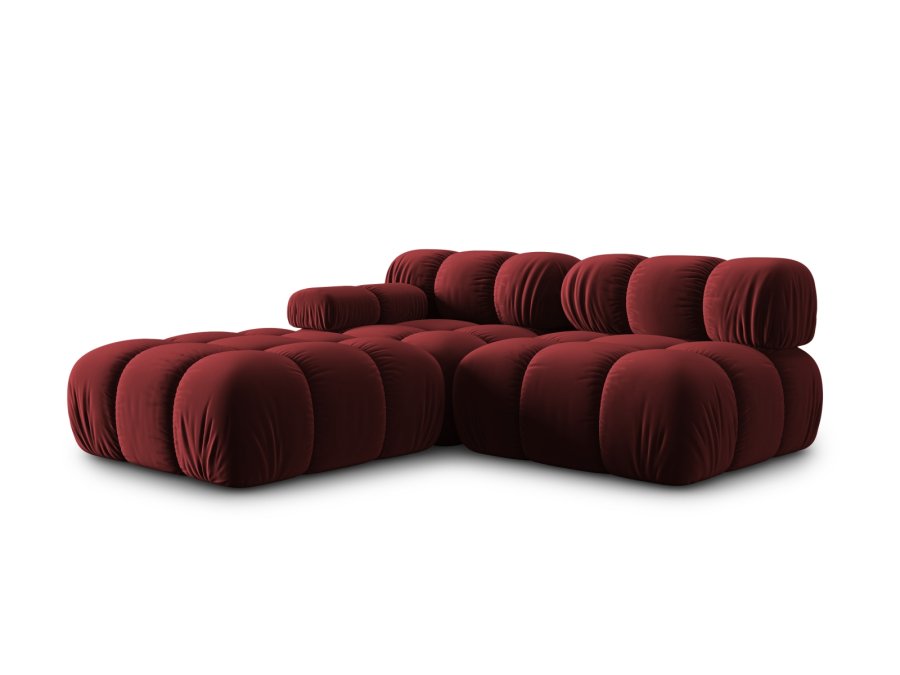 MICADONI Bellis Modul sofa, hyre, 4 seter - rd flyel og sort plast