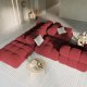 MICADONI Bellis Modul sofa, hyre, 4 seter - rd flyel og sort plast