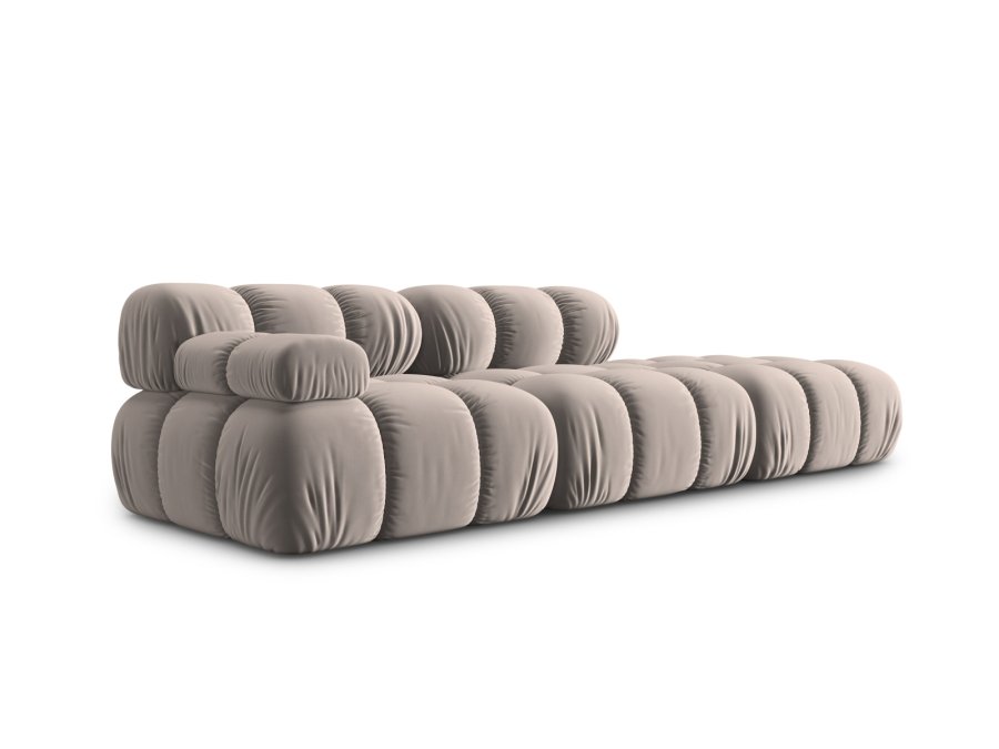 MICADONI Bellis Modul sofa, hjre, 4 sder - beige fljl og sort plastik