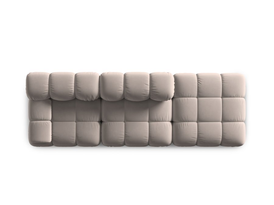 MICADONI Bellis Modul sofa, hjre, 4 sder - beige fljl og sort plastik