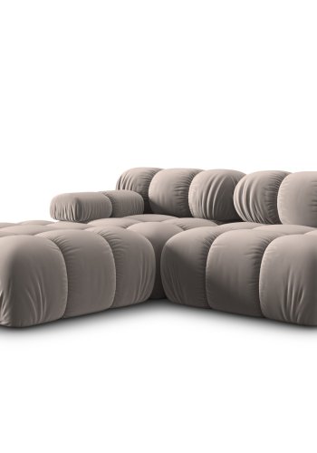 MICADONI Bellis Modul sofa, hjre, 4 sder - beige fljl og sort plastik