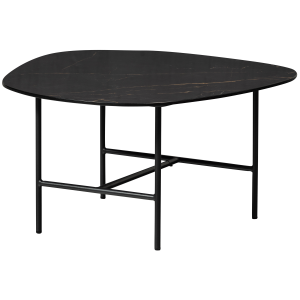 WOOOD VAJEN SOFFBORD MED MARMORLOOK BORDSKIVA SVART 70X70CM