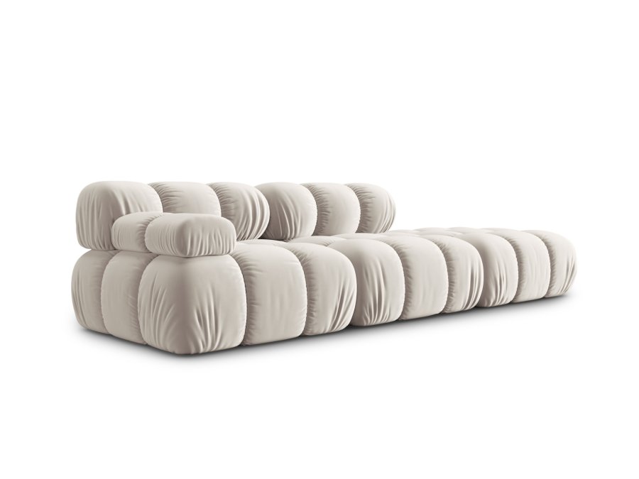 MICADONI Bellis Modul sofa, hyre, 4 seter - beige flyel og sort plast