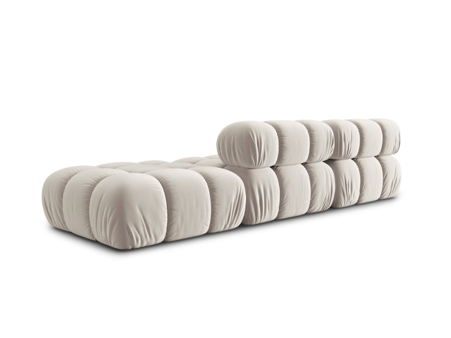 MICADONI Bellis Modul sofa, hyre, 4 seter - beige flyel og sort plast